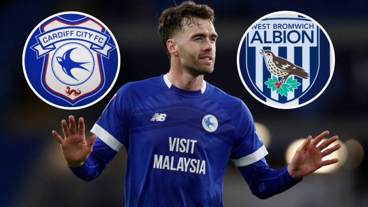 Calum Chambers, Cardiff City badge, West Bromwich Albion badge