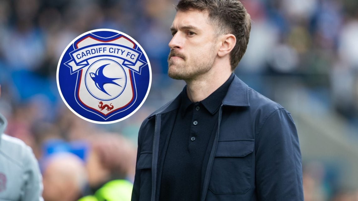 Aaron Ramsey and Cardiff City badge
