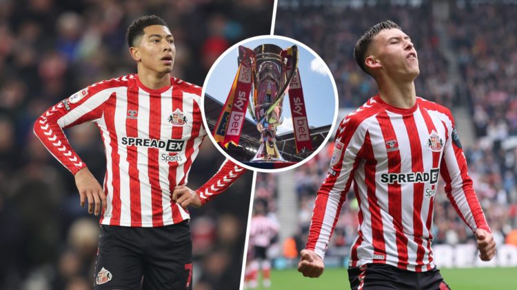Jobe Bellingham, Chris Rigg and the play-off final trophy