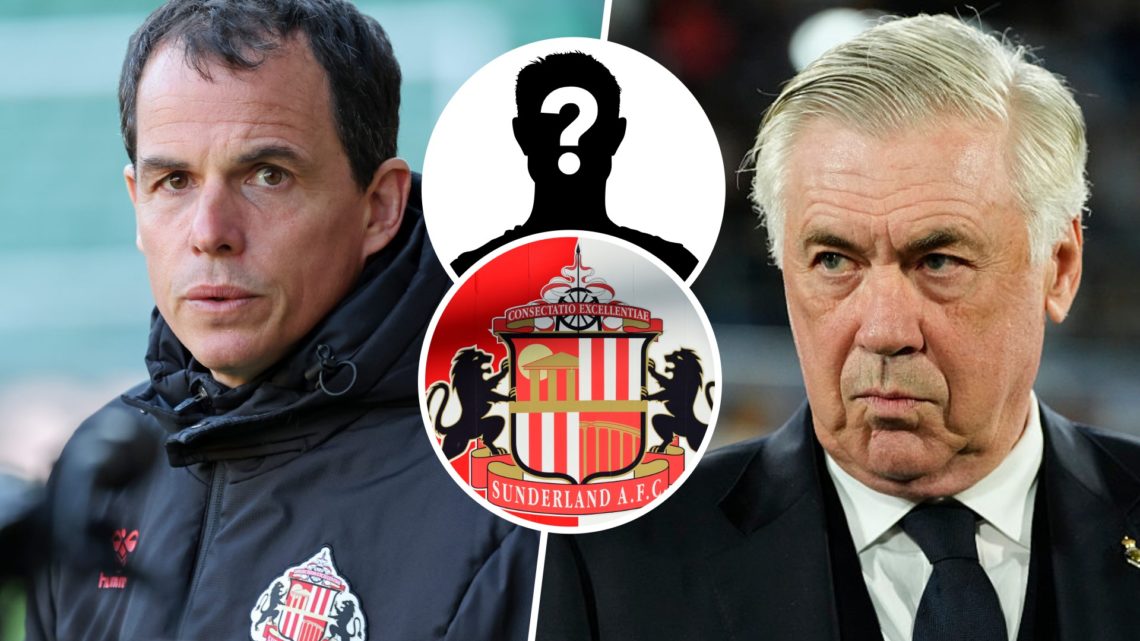 Regis Le Bris, Carlo Ancelotti, Sunderland AFC badge and mystery icon