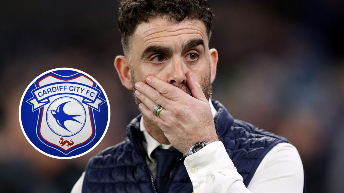 Cardiff City manager Omer Riza. Inset, Cardiff City badge.