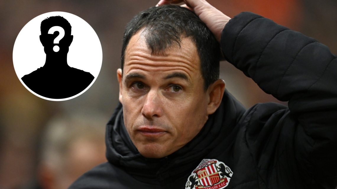 Sunderland head coach Regis Le Bris and inset, mystery player image