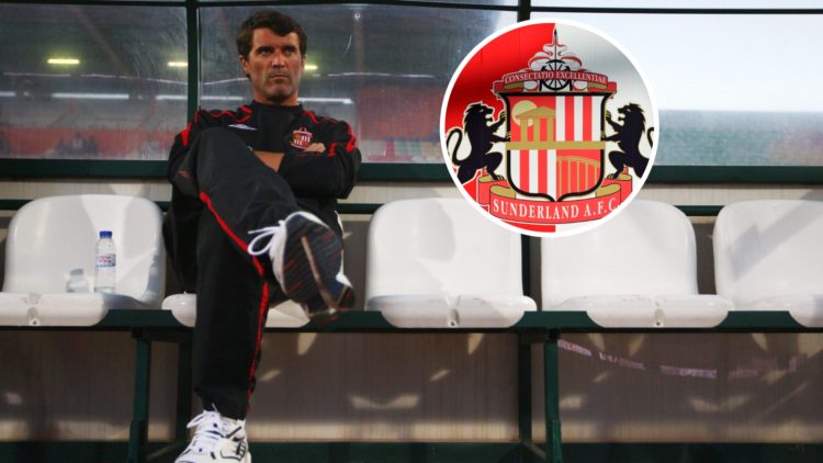 Roy Keane and inset, Sunderland AFC badge