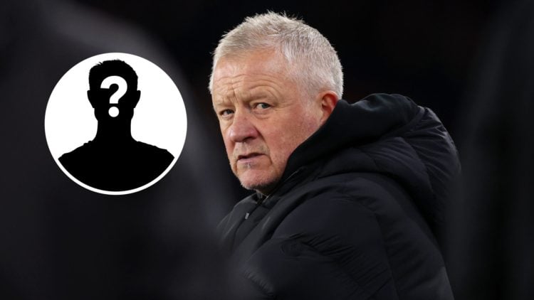 An image of Chris Wilder with a mystery player inset