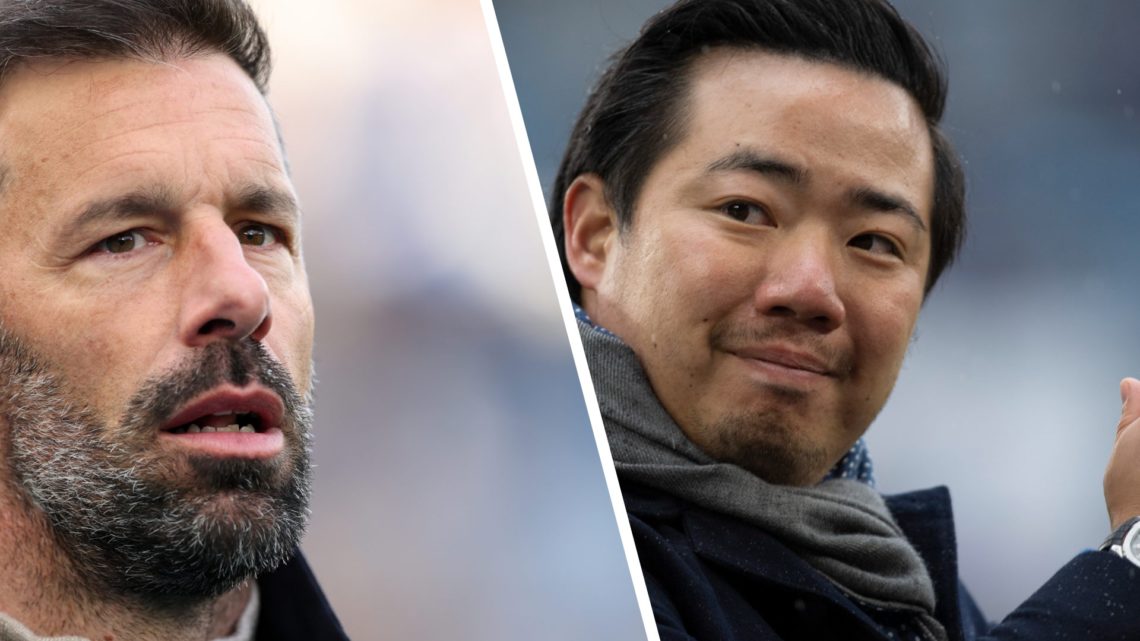 Leicester City Chairman Aiyawatt Srivaddhanaprabha hands out gifts to fans after the Premier League match between Leicester City and Tottenham Hots...
