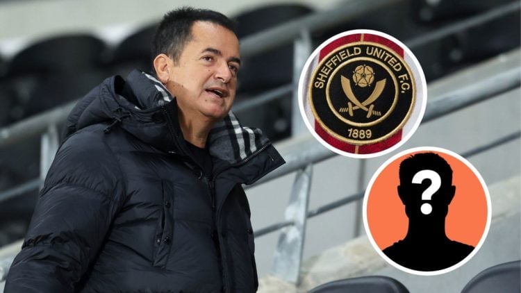 Hull City chairman Acun Ilicali arrives in the director’s box prior to a match, Inset Sheffield United club badge