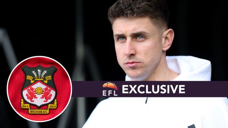 An image of Fulham's Tom Cairney with an inset of the Wrexham badge and exclusive banner.