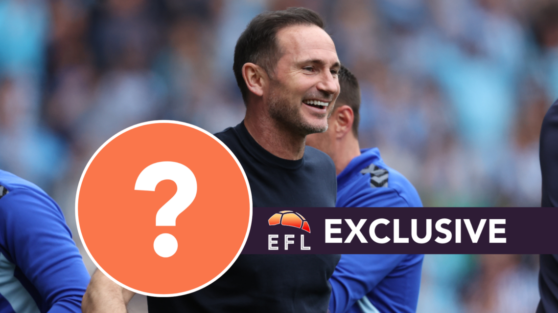 Coventry City manager Frank Lampard. Inset, question mark graphic. Overlaid, exclusive branding.