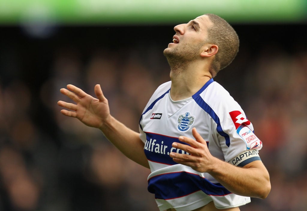 Adel Taarabt of QPR celebrates scoring the first goal for Queens Park Rangers during the npower Championship match between Queens Park Rangers and Burnley