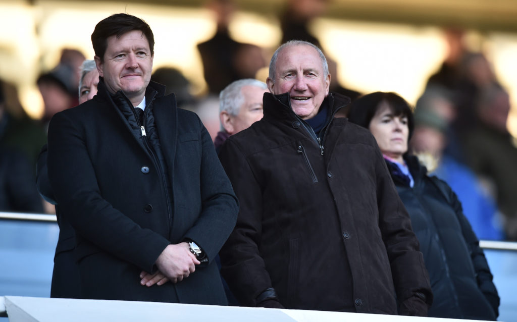 Stephen Pearce, Chief Executive and Roy Mcfarland look on during the Sky Bet Championship match between Derby County and AFC Bournemouth
