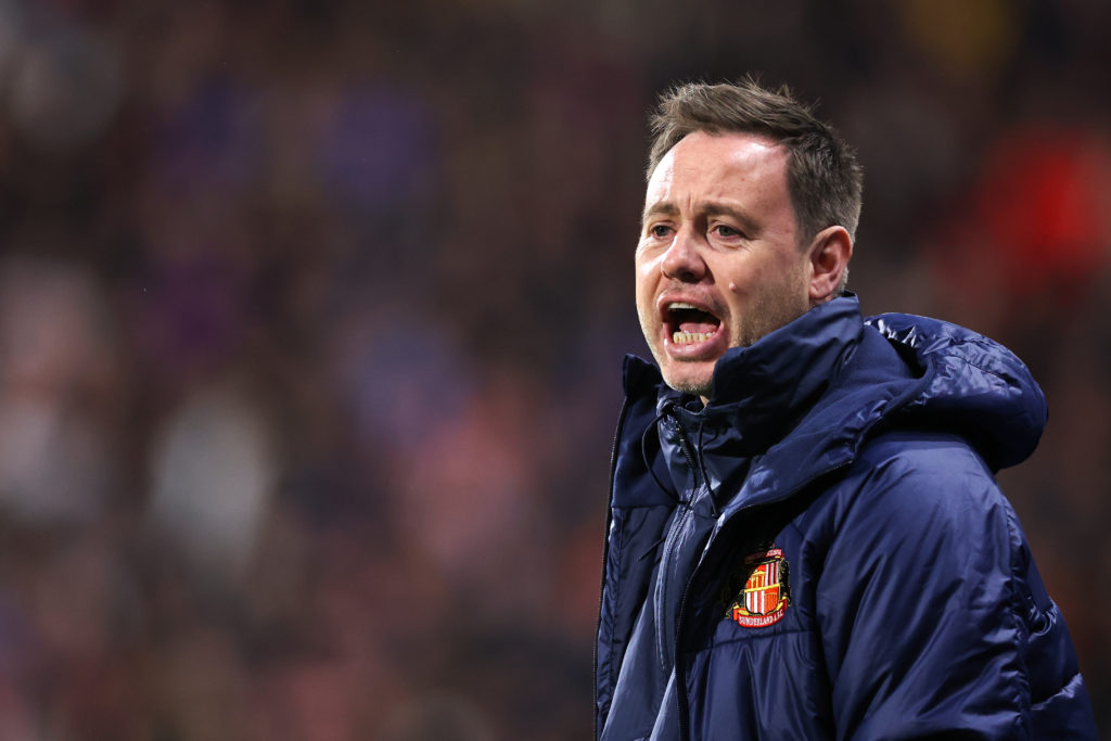 Michael Beale reacts during Huddersfield Town vs Sunderland in a Sky Bet Championship game