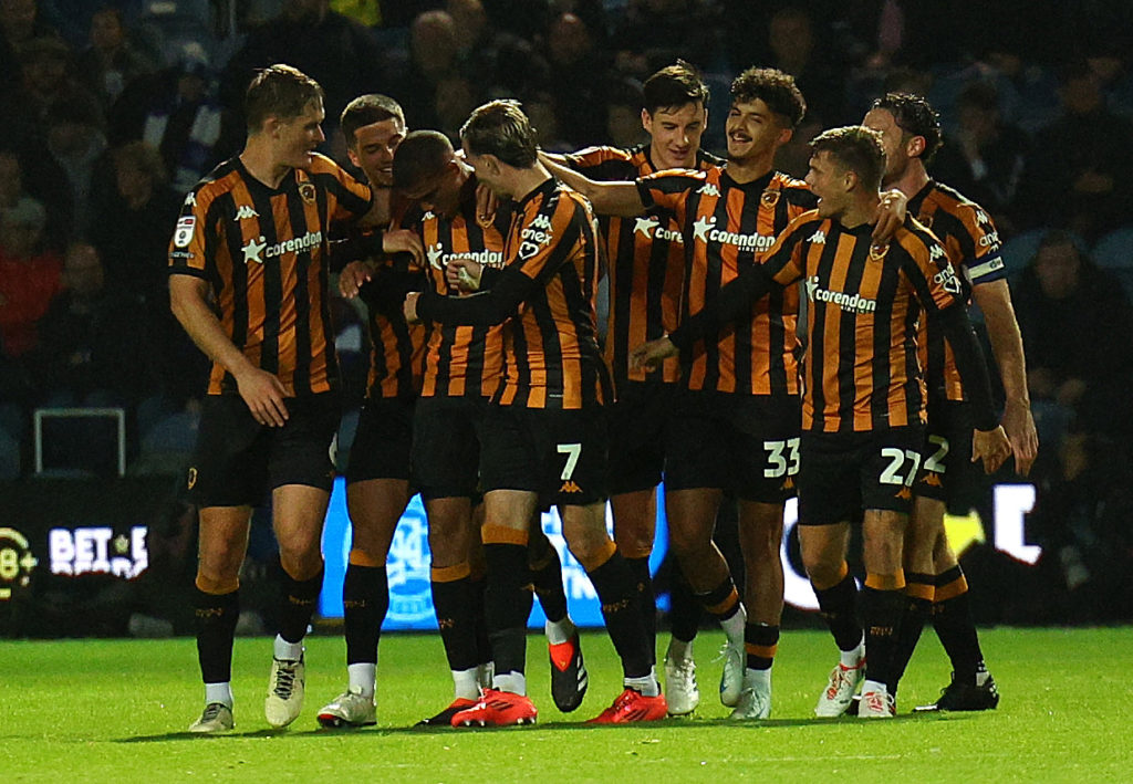 Hull City celebrate against QPR.