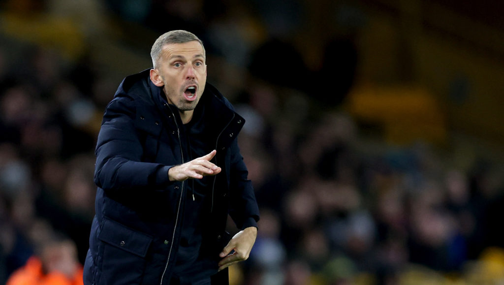 Wolverhampton Wanderers FC manager Gary O'Neil reacts during a Premier League match against Ipswich Town FC