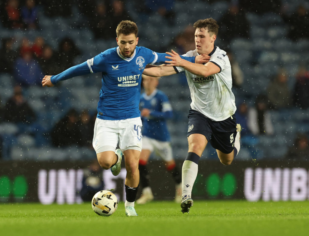 Josh Mulligan playing during Rangers FC v Dundee FC - William Hill Premiership