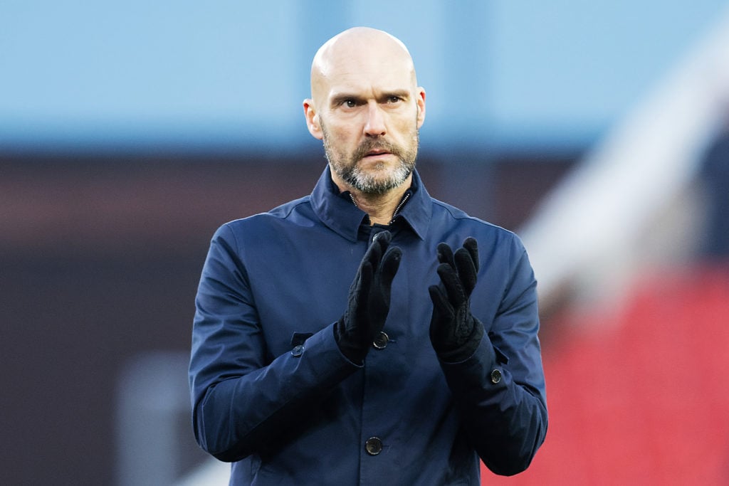 Swansea City manager Luke Williams applauds away fans after the game during the Sky Bet Championship match between Stoke City and Swansea City