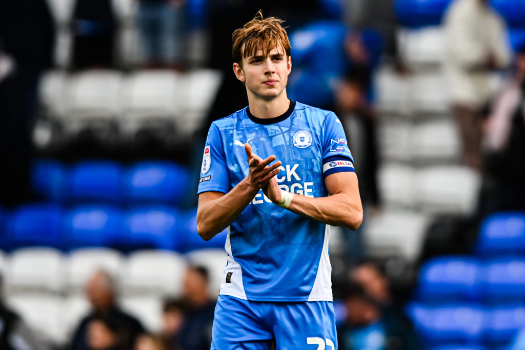 Hector Kyprianou during Peterborough v Stockport County - Sky Bet League 1