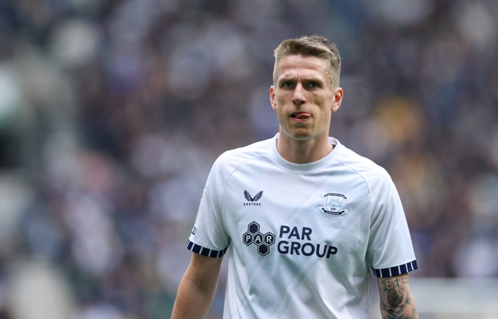 Preston North End's Emil Riis Jakobsen in action during the Sky Bet Championship match between Preston North End FC and Plymouth Argyle FC