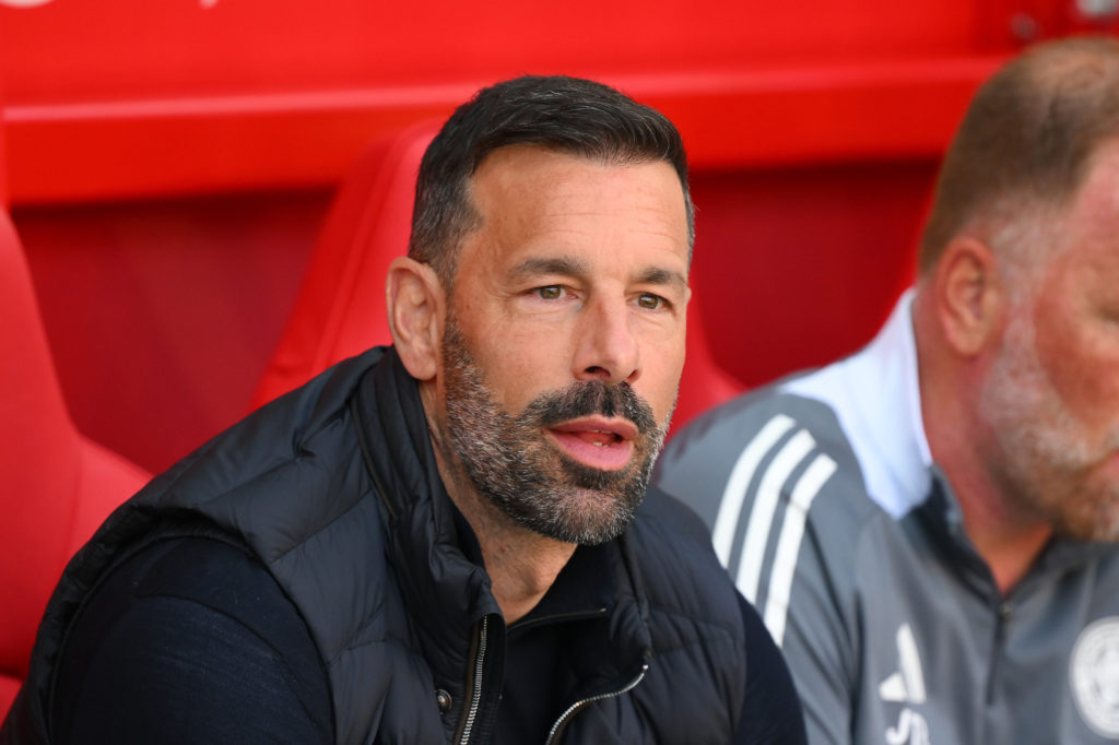 Ruud van Nistelrooy in the dugout before Nottingham Forest FC vs Leicester City FC in the Premier League