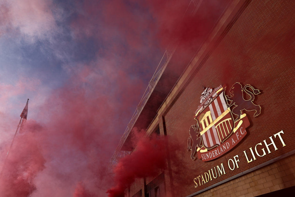 Sunderland fans celebrate the 2024-25 Championship semi-final victory over Coventry City at the Stadium of Light