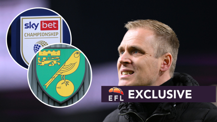 Johannes Hoff Thorup the manager of Norwich City looks on after the Sky Bet Championship match between Burnley FC and Norwich City. Detailed view o...