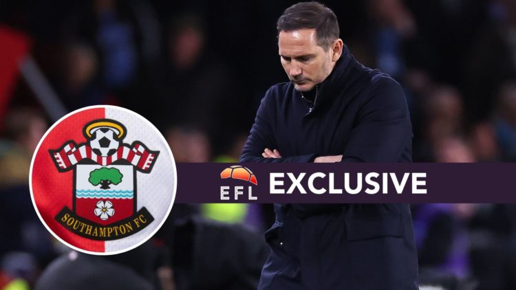 An image of Coventry City boss Frank Lampard with an inset of the Southampton crest.