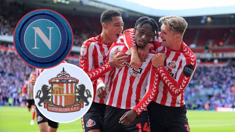 Main image, Romaine Mundle of Sunderland (#14) celebrates after scoring the only goal during the Sky Bet Championship match between Sunderland AFC ...