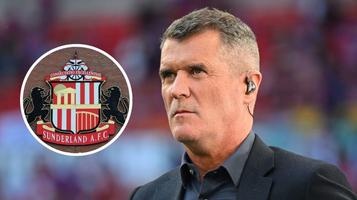 Roy Keane, Former player and current TV pundit looks on prior to the Emirates FA Cup Final match between Crystal Palace and Manchester City, Inset ...