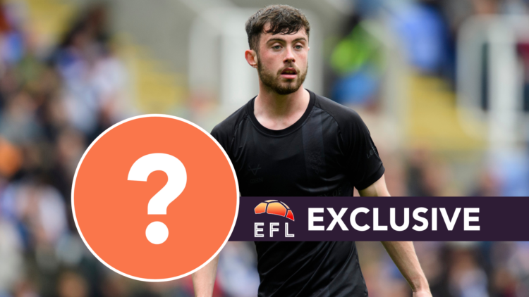 Lincoln City's Sean Roughan. Inset, mystery graphic. Overlaid, exclusive branding.