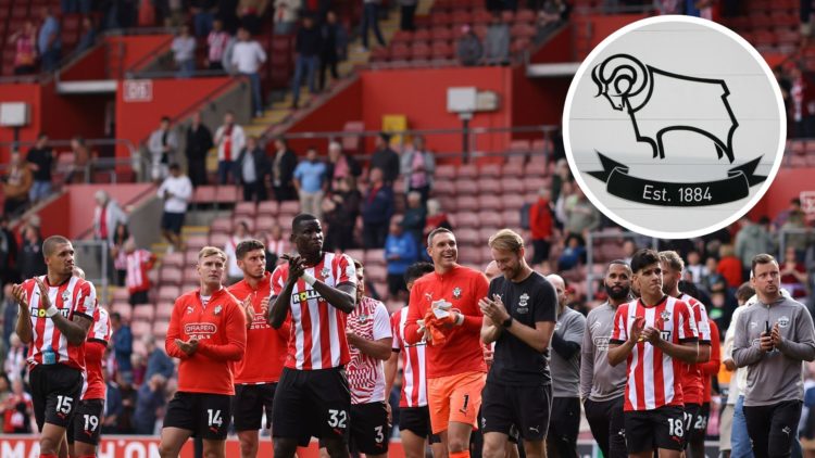 The Southampton squad conduct a lap of honour as they thank the home fans after the last game of the season during the Premier League match between...