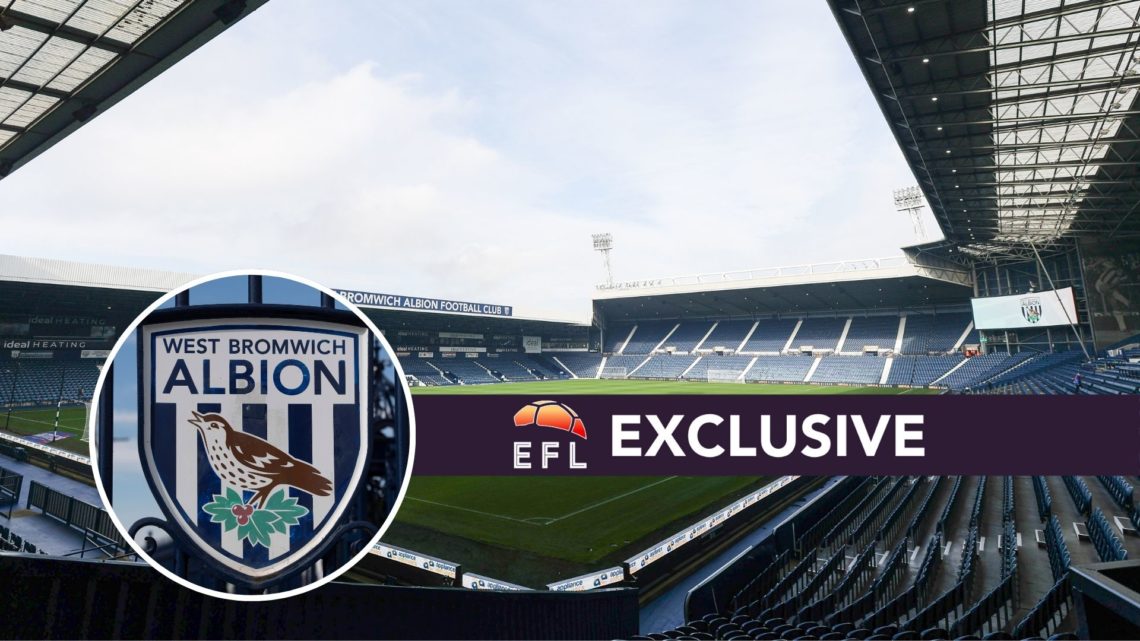 An image of the Hawthorns Stadium with an inset of the West Brom badge and exclusive banner.