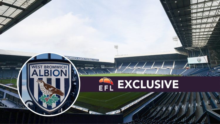 An image of the Hawthorns Stadium with an inset of the West Brom badge and exclusive banner.