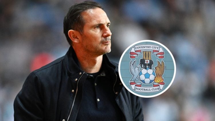 Coventry City manager Frank Lampard. Inset, Coventry City badge.