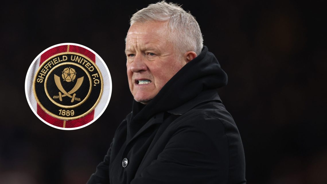 Sheffield United manager Chris Wilder. Inset, Sheffield United badge.