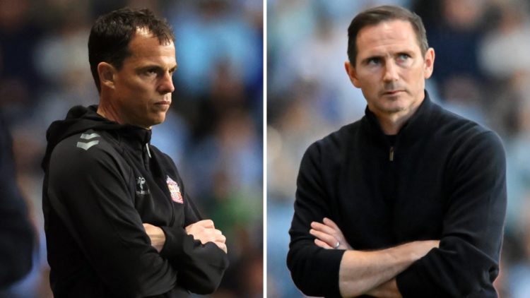 Régis Le Bris manager of Sunderland. Frank Lampard manager of Coventry City.