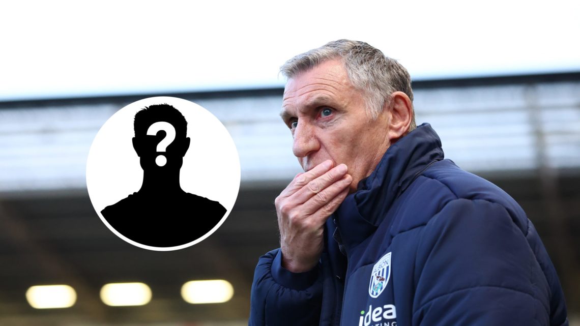 Former West Brom manager Tony Mowbray. Inset, mystery player graphic.