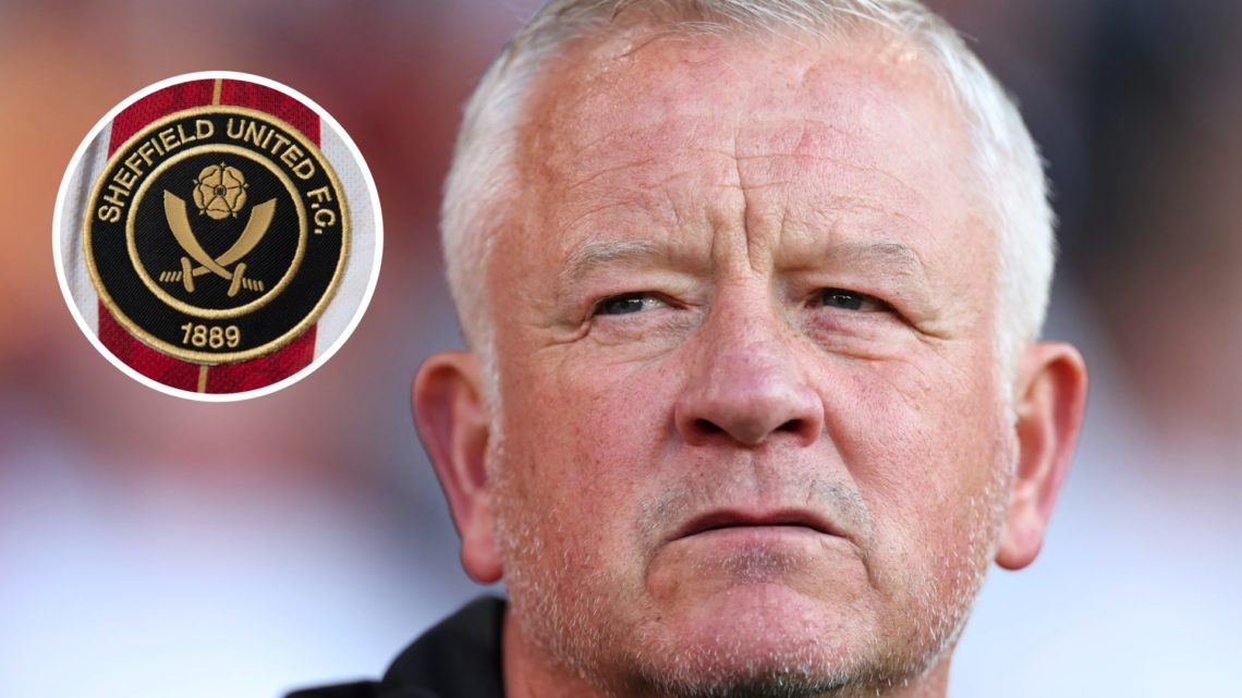 Sheffield United manager Chris Wilder. Inset, Sheffield United badge.