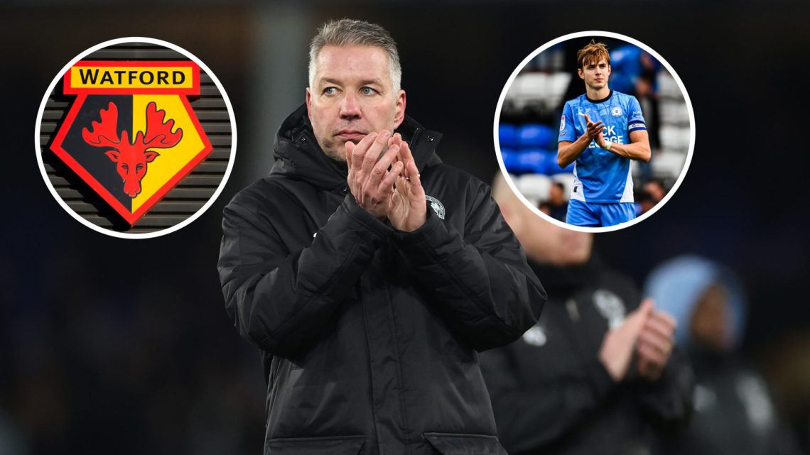 An image of Darren Ferguson with insets of Hector Kyprianou and the Watford badge