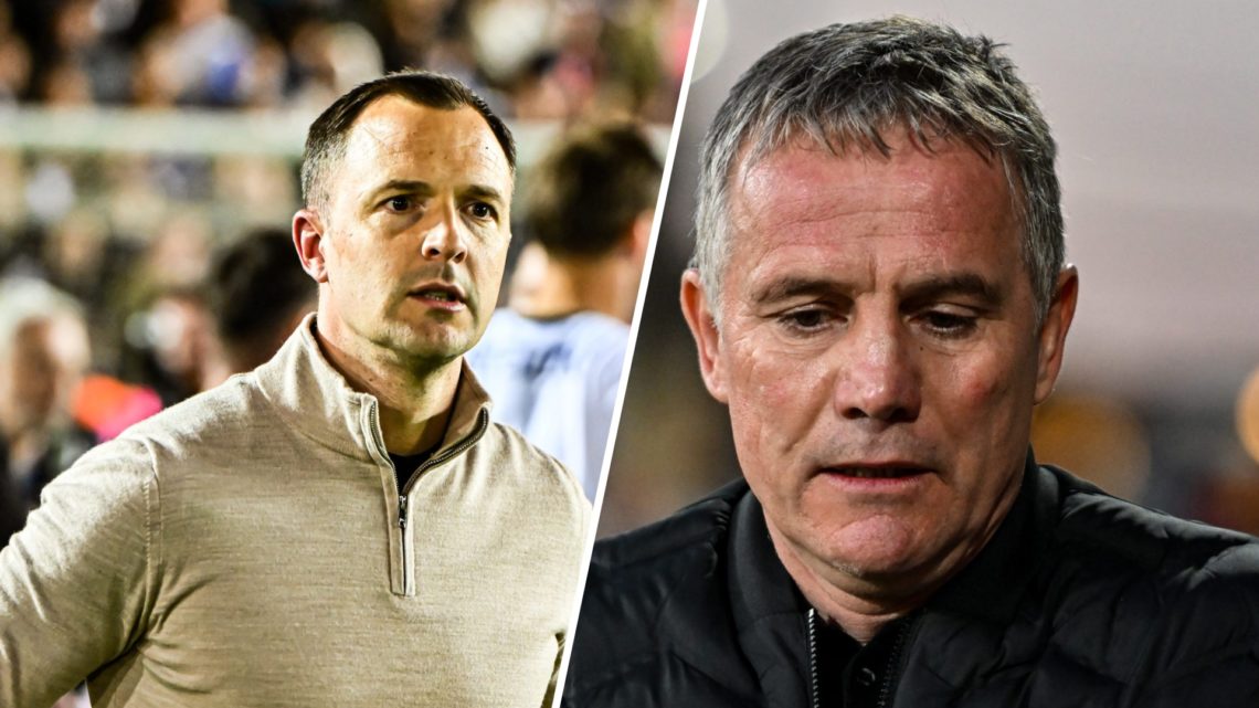 A split image of Chris Davies (Birmingham City) and Phil Parkinson (Wrexham)