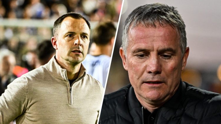 A split image of Chris Davies (Birmingham City) and Phil Parkinson (Wrexham)