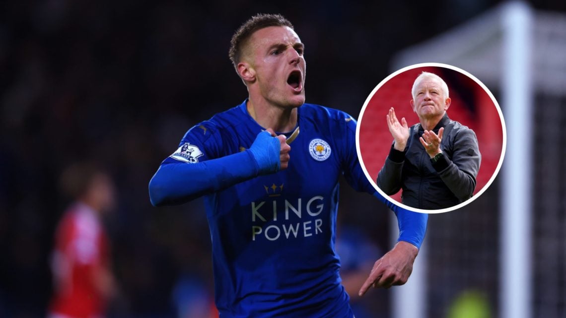 Leicester City striker Jamie Vardy. Inset, Chris Wilder.