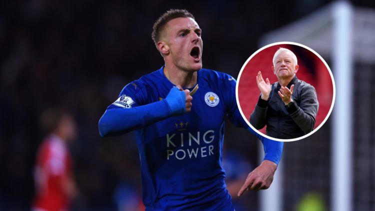 Leicester City striker Jamie Vardy. Inset, Chris Wilder.
