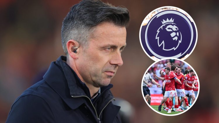 An image of David Prutton with an inset of Jason Knight and Premier League badge