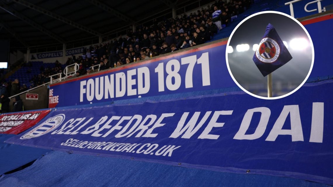 Reading fans and Reading badge on corner flag