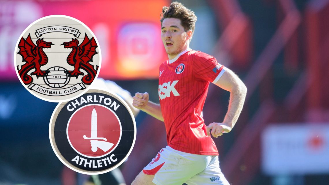 Charlton Athletic star Conor Coventry. Inset, Charlton Athletic badge and Leyton Orient badge.