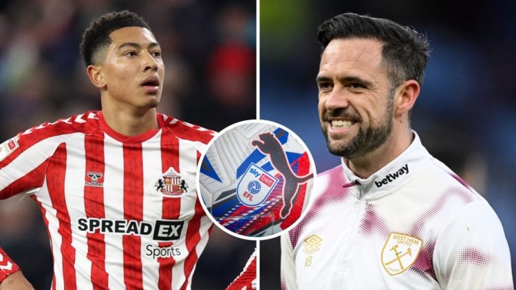 Split image of Jobe Bellingham (L) and Danny Ings (R). Inset, EFL football.