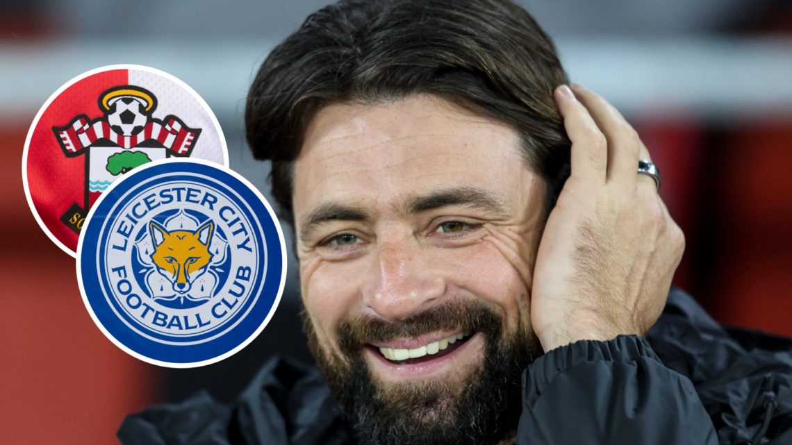 Head Coach Russell Martin of Southampton during the Premier League match between Southampton FC and Chelsea. The official Leicester City badge ahea...