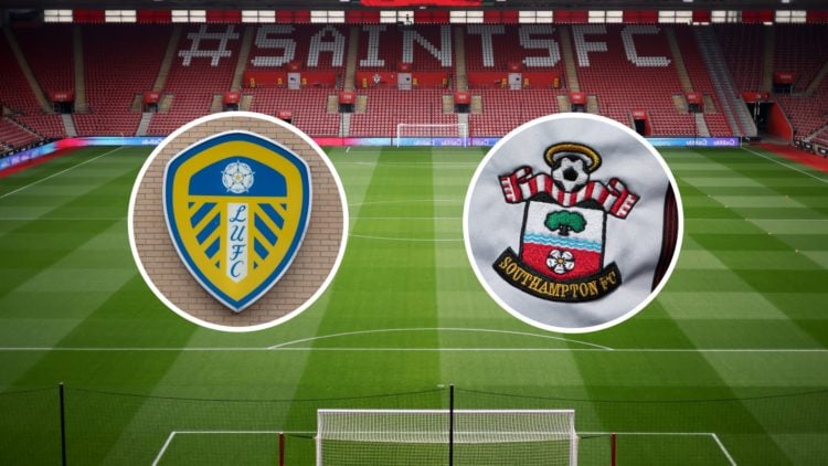 A general view ahead of the Premier League match between Southampton FC and Fulham. The official Leeds United badge ahead of the Premier League mat...