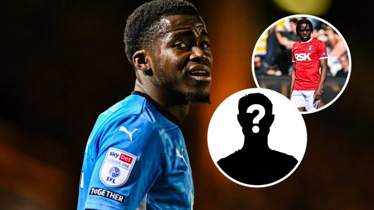 An image of Peterborough's Kwame Poku with a mystery inset and Tyreece Campbell
