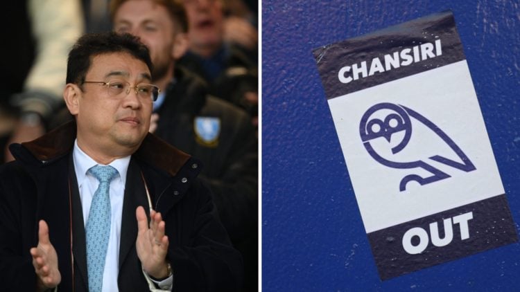 Sheffield Wednesday owner Dejphon Chansiri looks on before the Sky Bet League One Play-Off Semi-Final First Leg match between Peterborough United a...