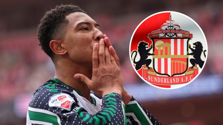 Sunderland midfielder Jobe Bellingham and Sunderland badge